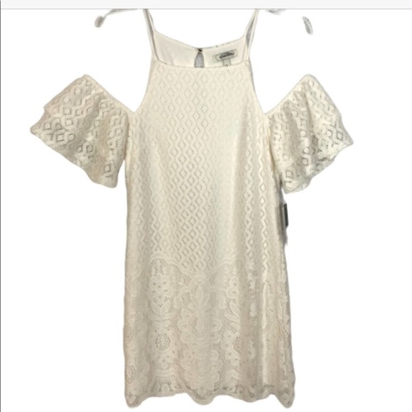 NWT SPEECHLESS Off White Cold Shoulder Lace Dress - Picture 2 of 8
